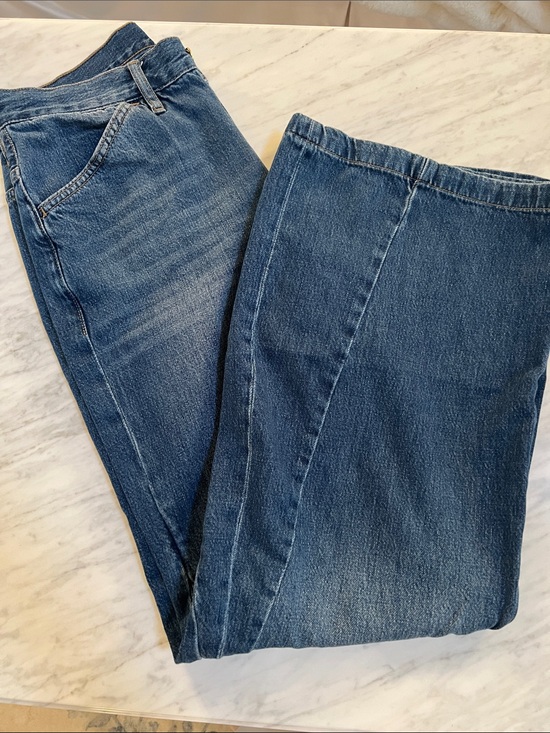 Frame Denim Denim - Frame Denim Women's Dark Blue Wide Leg Jeans